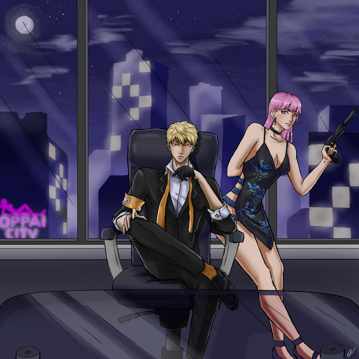 Hiro and Celestia as Mafiasos